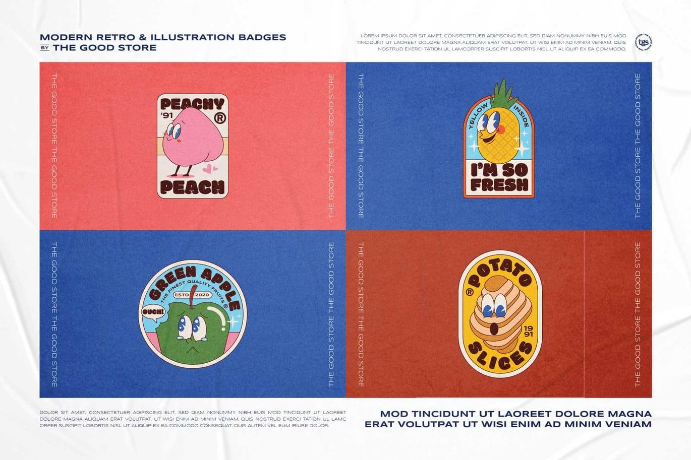 复古时尚高端矢量插画标志徽章图标ICON素材