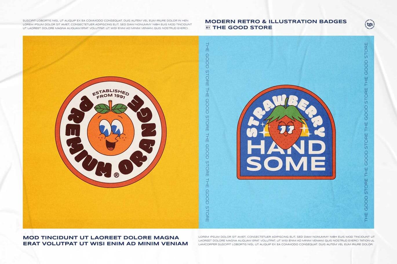 复古时尚高端矢量插画标志徽章图标ICON素材