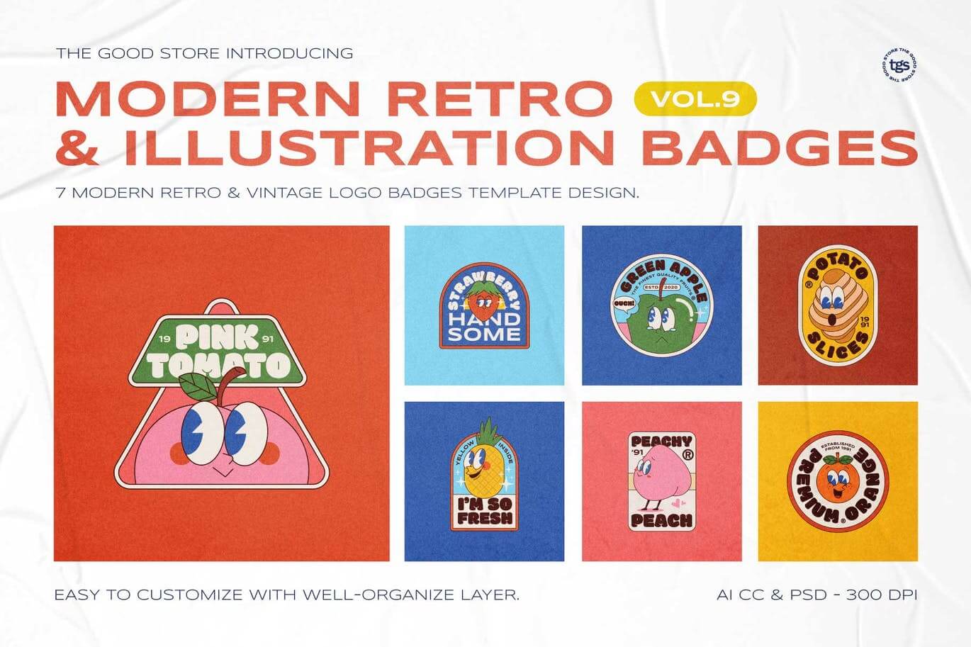 复古时尚高端矢量插画标志徽章图标ICON素材