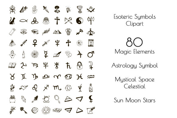 神圣魔法元素占星术矢量插画ICON素材