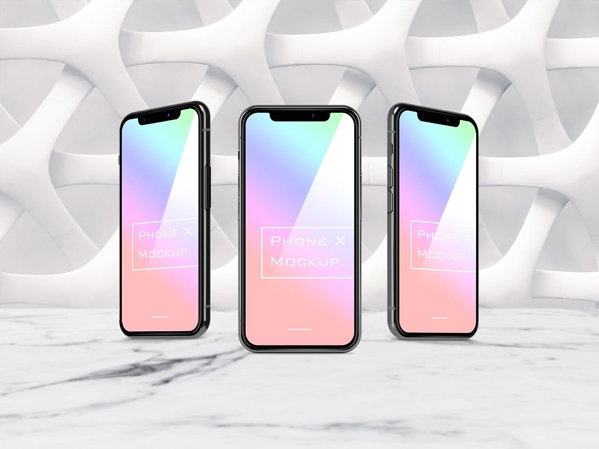 iPhone X手机APP UI样机展示PSD素材包