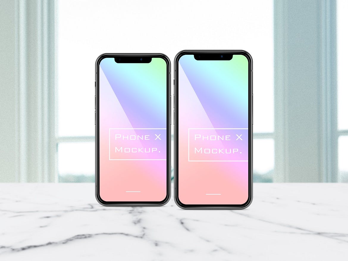 iPhone X手机APP UI样机展示PSD素材包