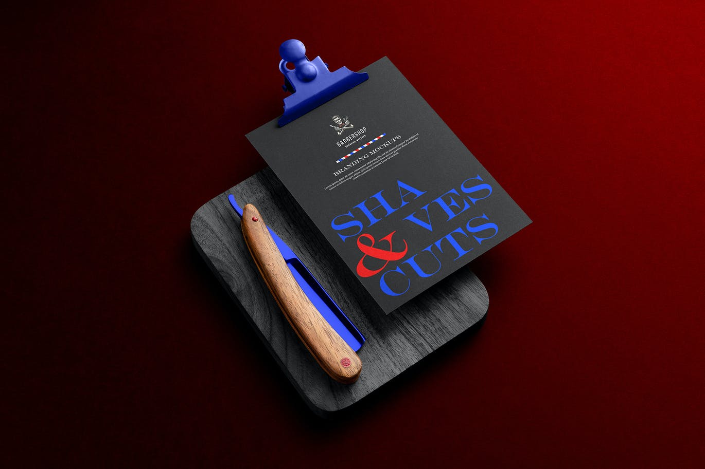 时尚高端高品质的理发店品牌VI设计样机PSD素材包