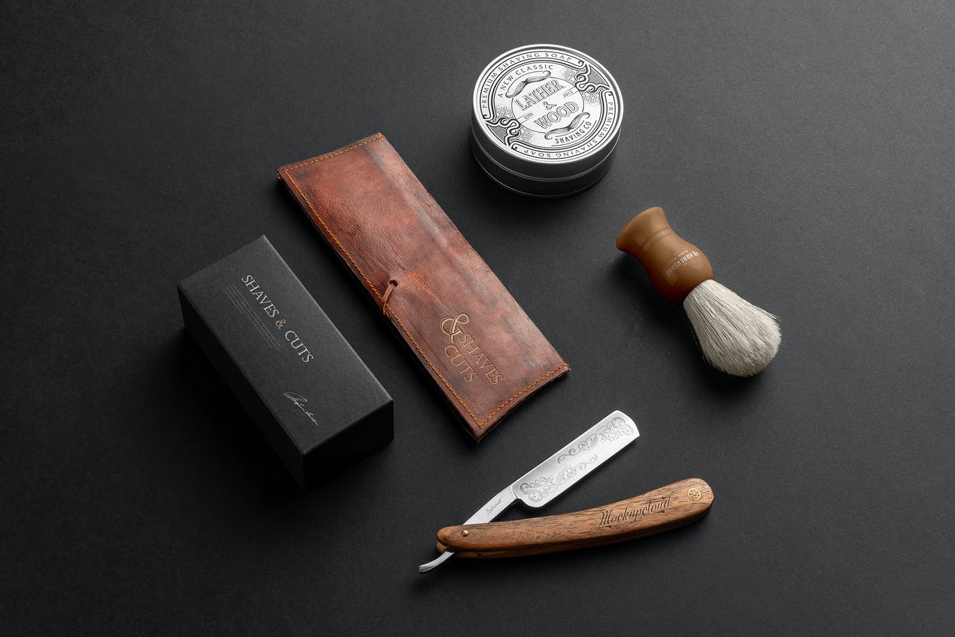 时尚高端高品质的理发店品牌VI设计样机PSD素材包