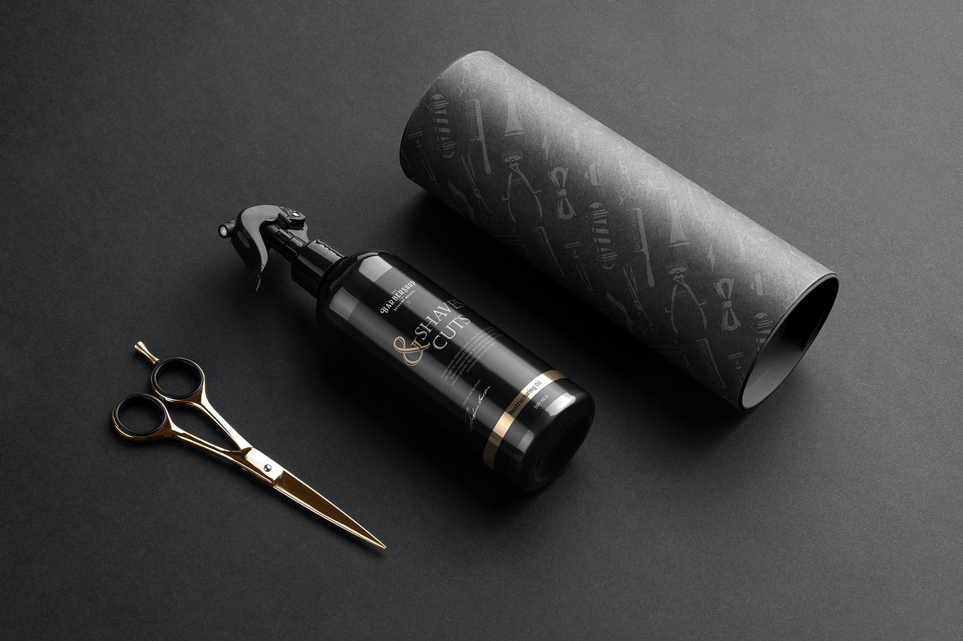 时尚高端高品质的理发店品牌VI设计样机PSD素材包