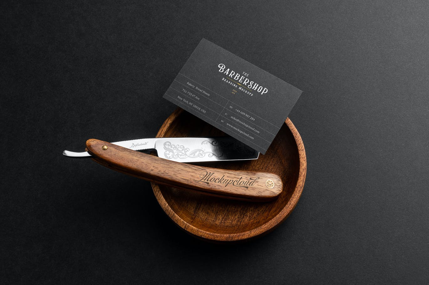 时尚高端高品质的理发店品牌VI设计样机PSD素材包