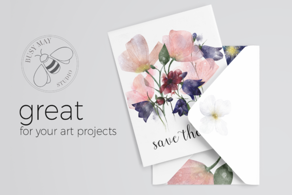 40+水彩手绘花朵叶子插画素材