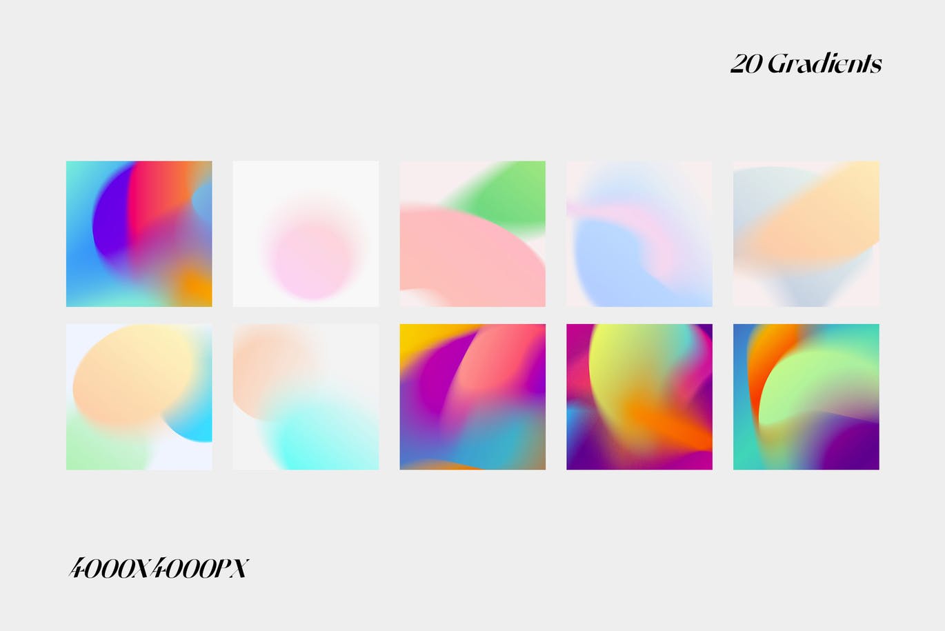 时尚清新的幻彩渐变颗粒纹理背景图片包