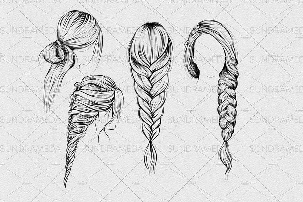 24个女性发型主题Procreate笔刷素材包