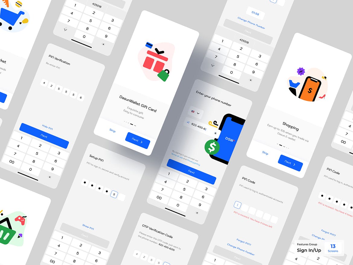 电子钱包支付相关UI KIT素材包