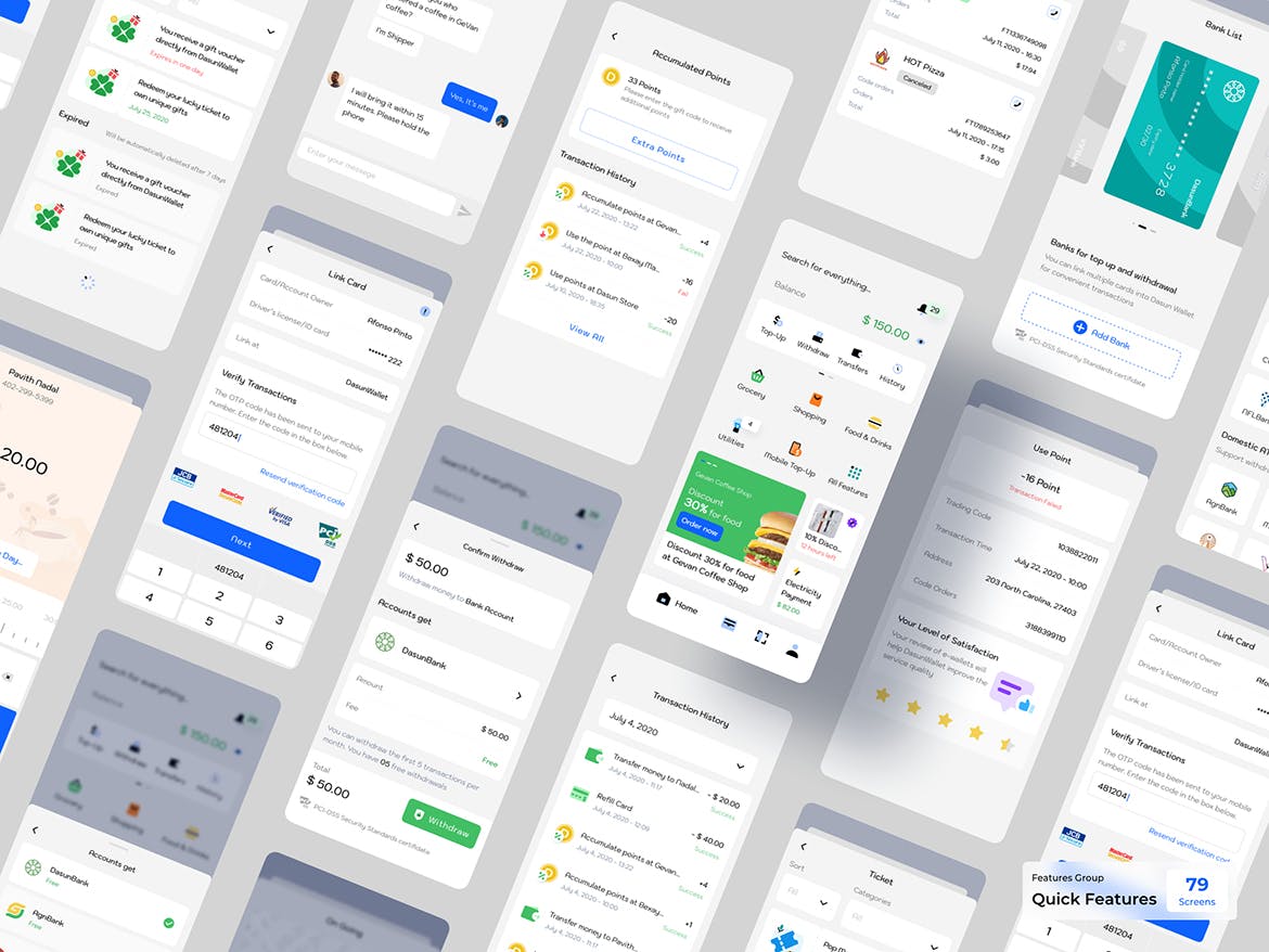 电子钱包支付相关UI KIT素材包