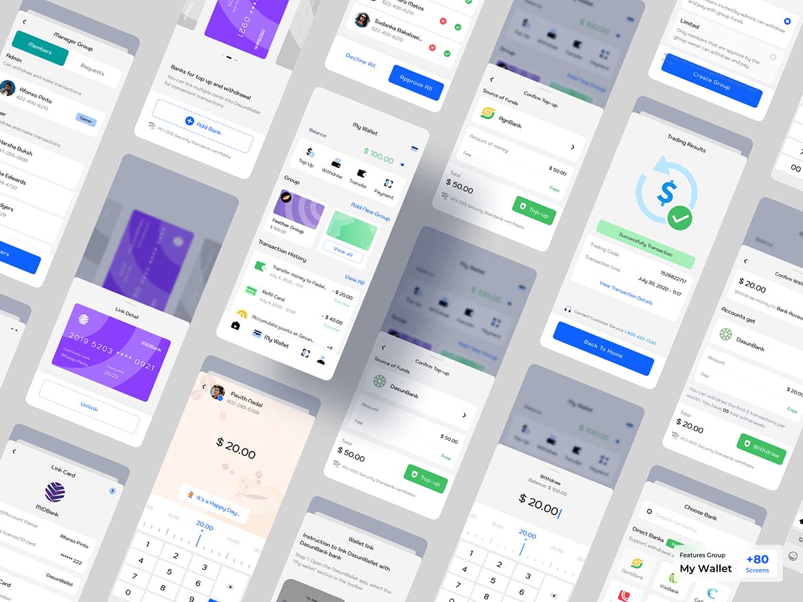 电子钱包支付相关UI KIT素材包