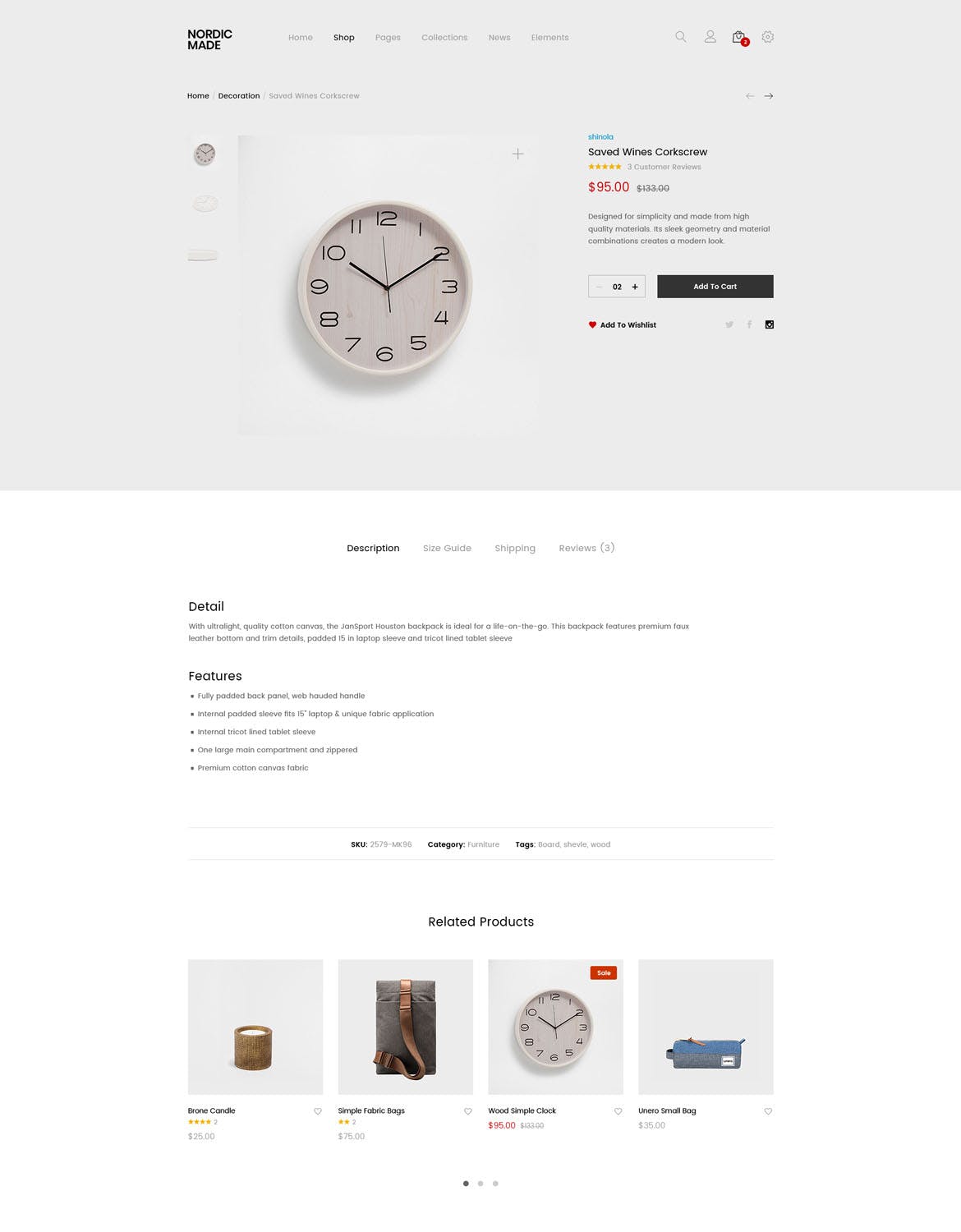 一套非常简洁的家具主题电商网页WEB素材PSD模板