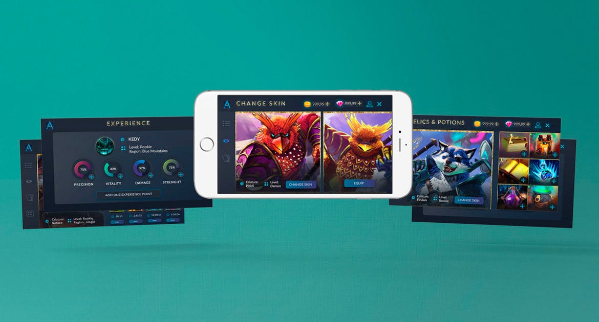 卡牌手游类游戏界面UI Kit素材模板