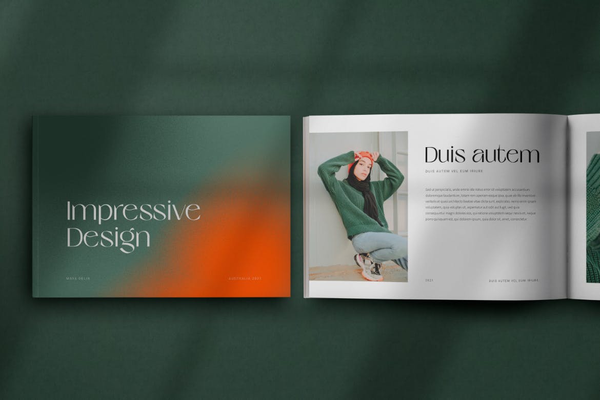 一套风格非常简洁的杂志画册场景PSD样机素材包