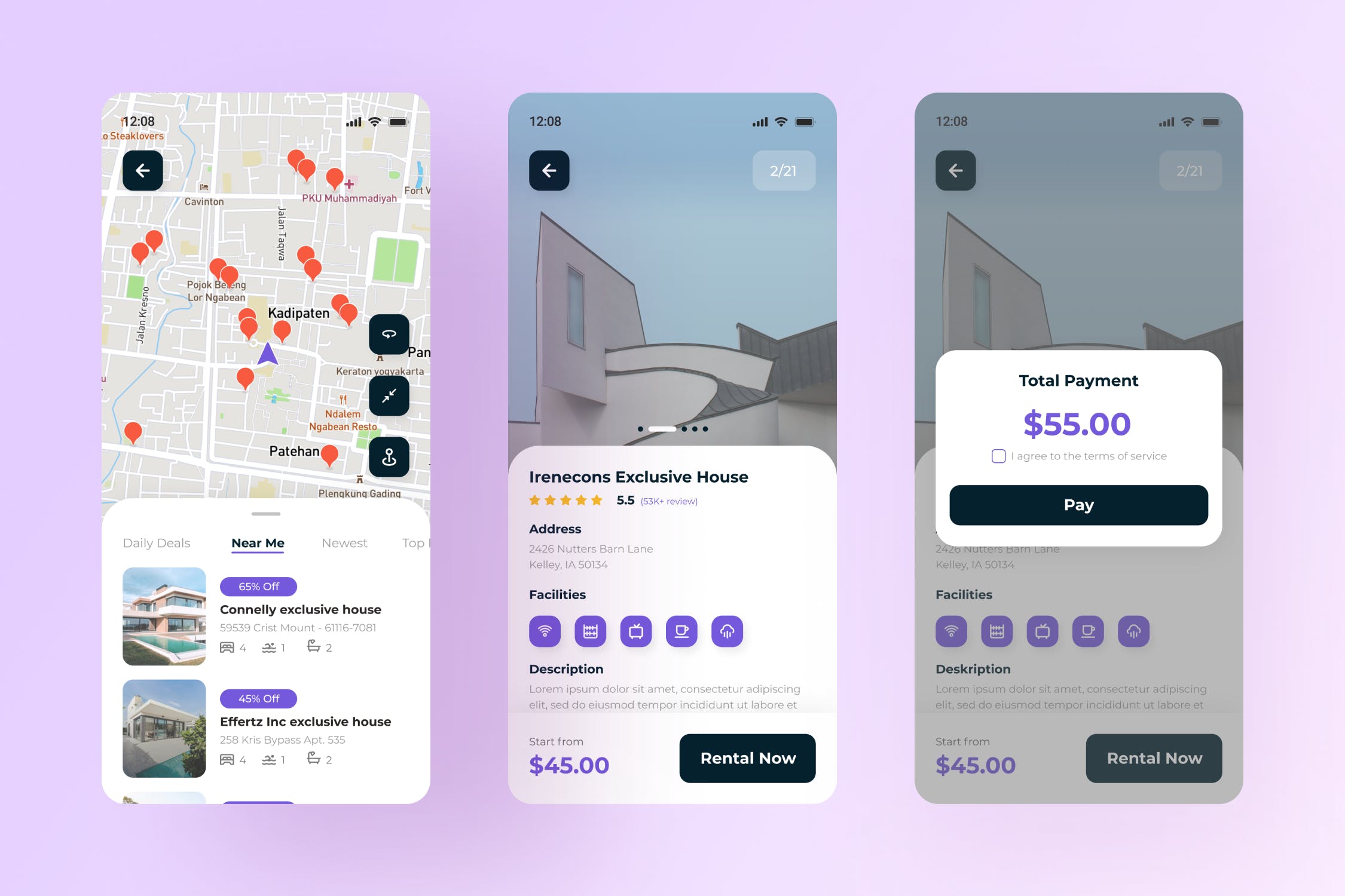 8个房屋租赁应用程序APP UI KIT素材包