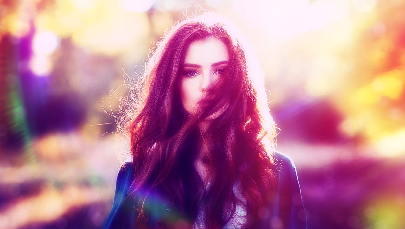 一组非常绚丽的光效滤镜PS动作预设素材，让照片几秒变漂亮漏光效果