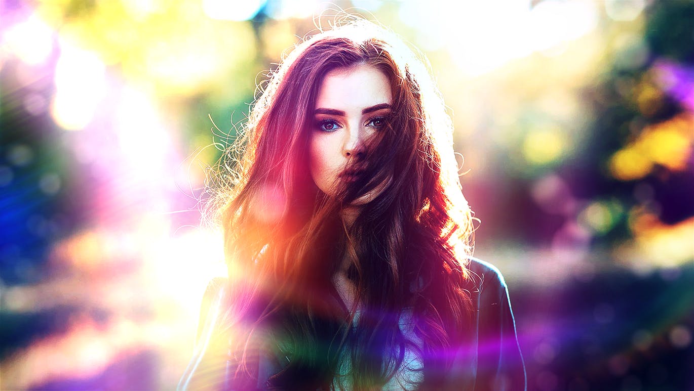 一组非常绚丽的光效滤镜PS动作预设素材，让照片几秒变漂亮漏光效果