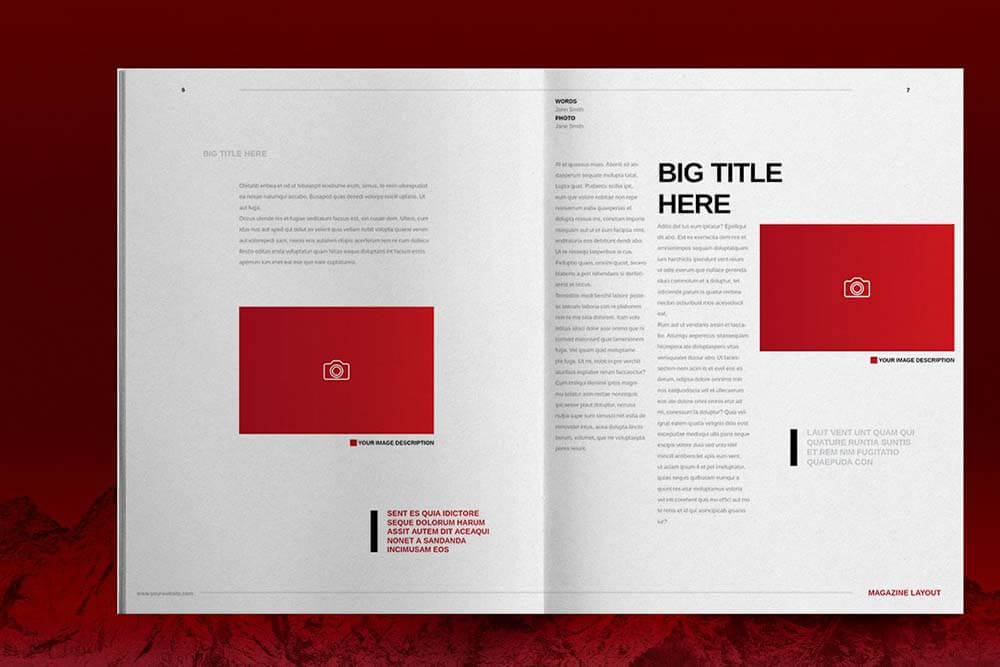 红色主题时装设计师杂志图册模板