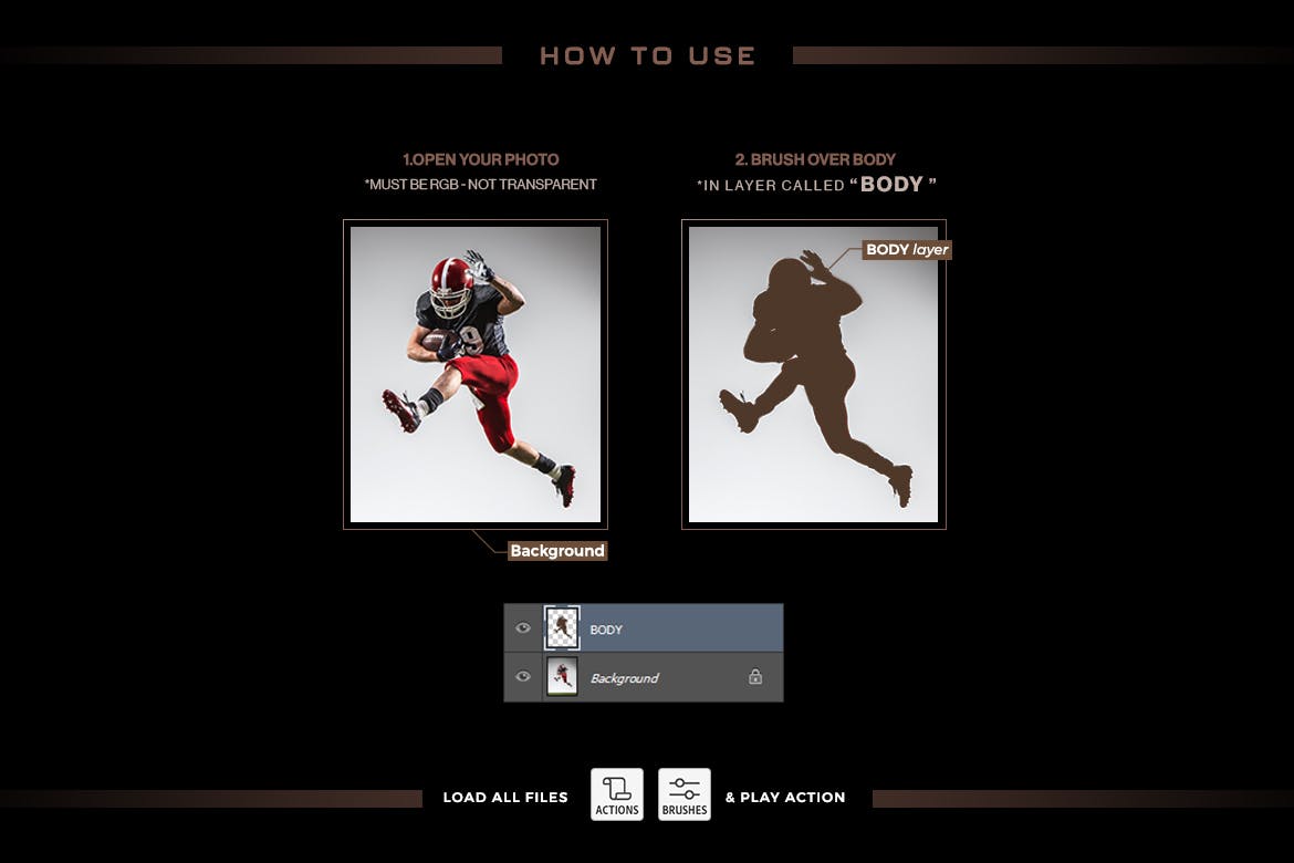 一套酷炫的灯光阴影强烈效果PS动作素材