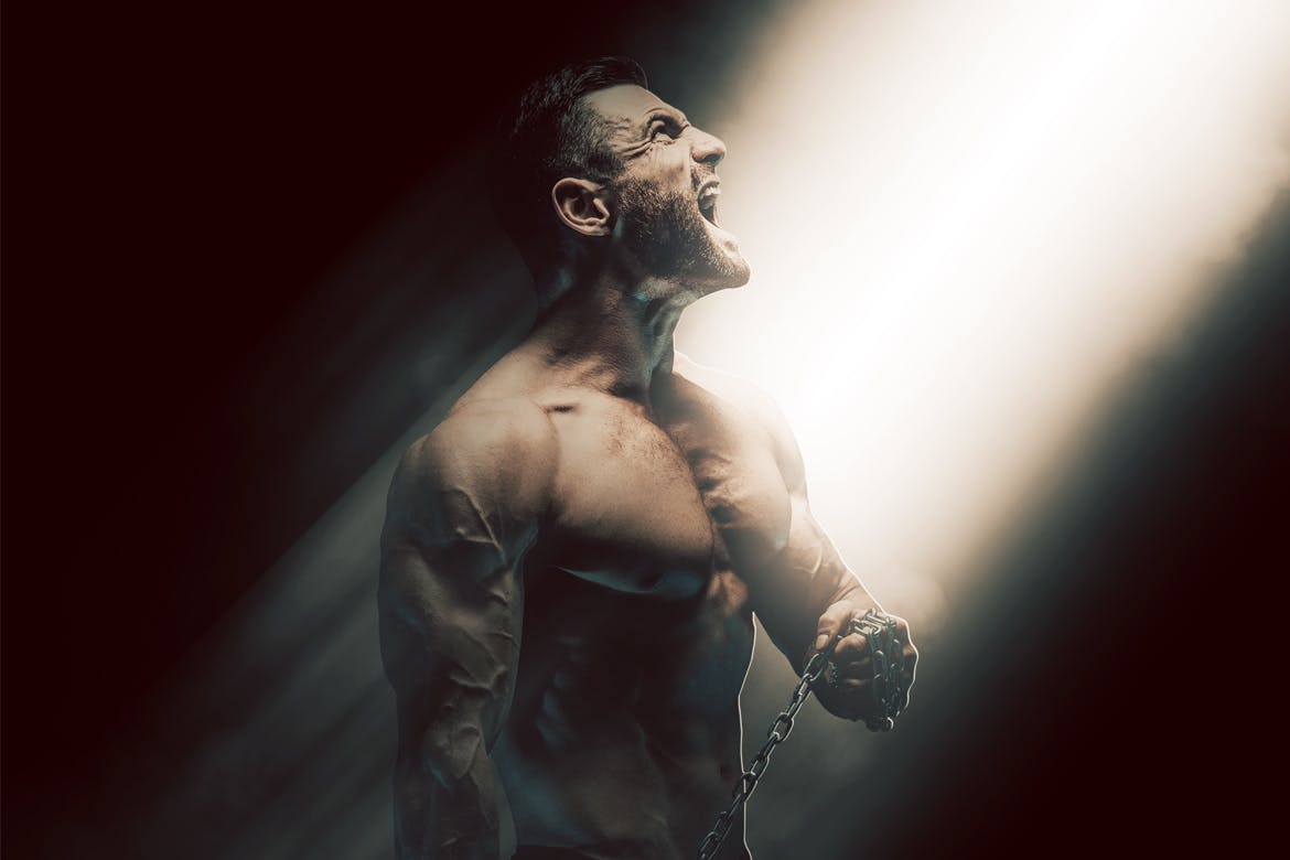 一套酷炫的灯光阴影强烈效果PS动作素材