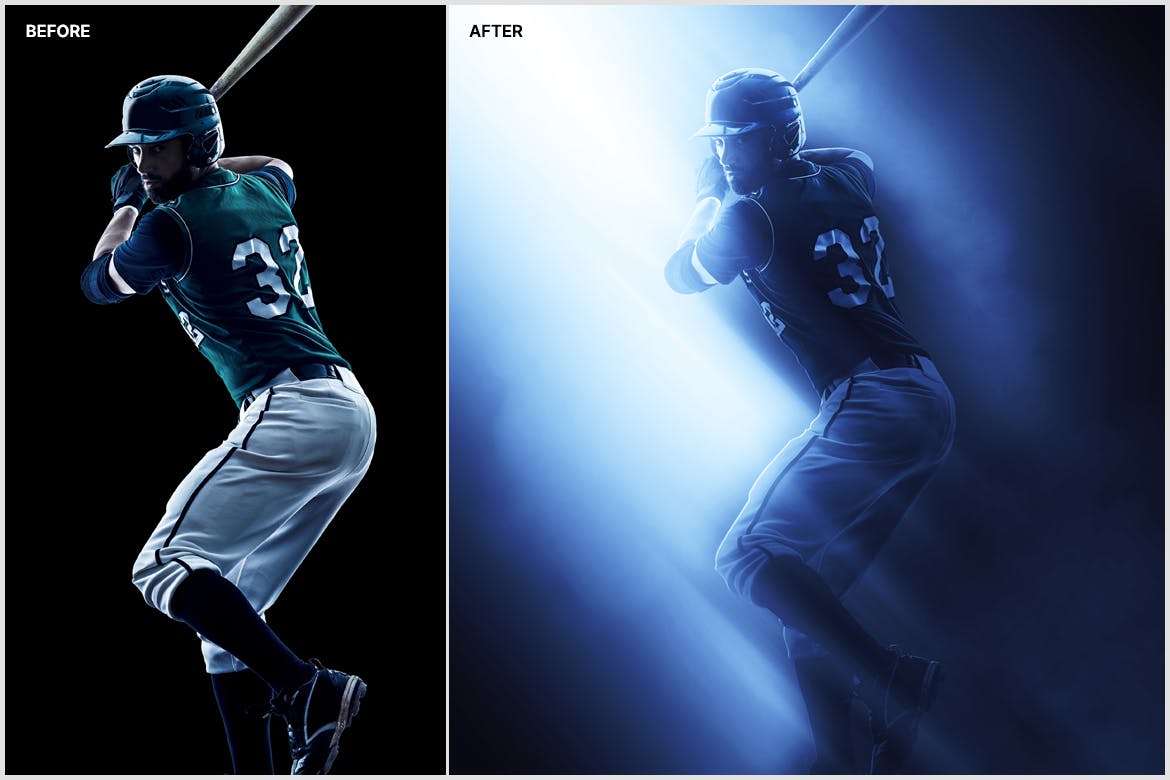 一套酷炫的灯光阴影强烈效果PS动作素材