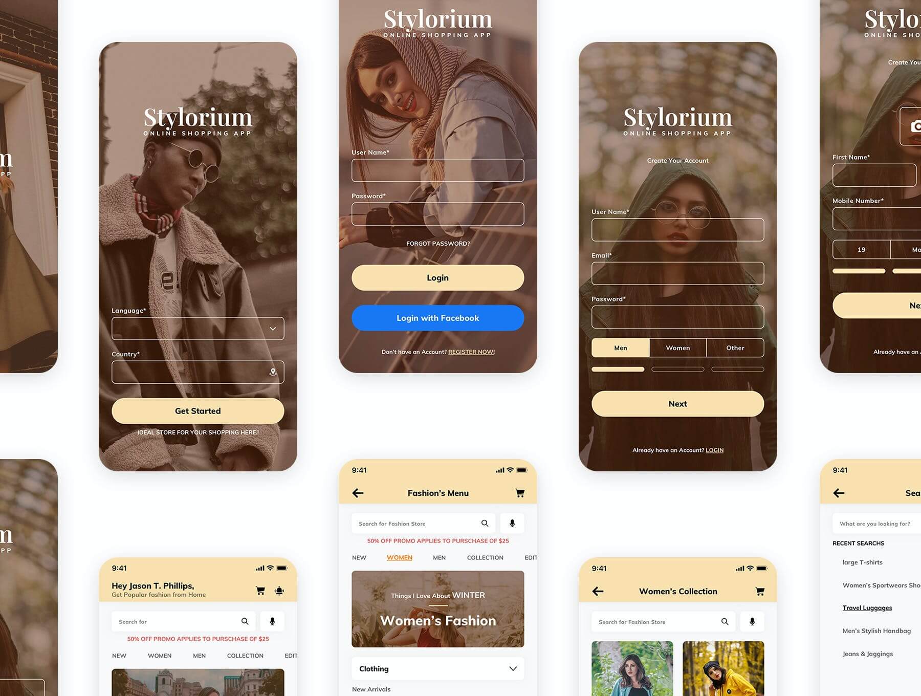 时尚零售电商网店手机APP UI模板素材
