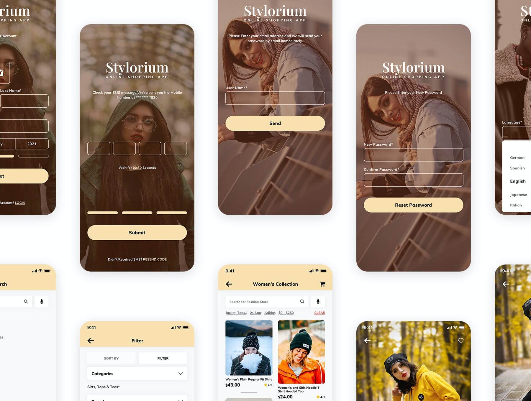 时尚零售电商网店手机APP UI模板素材