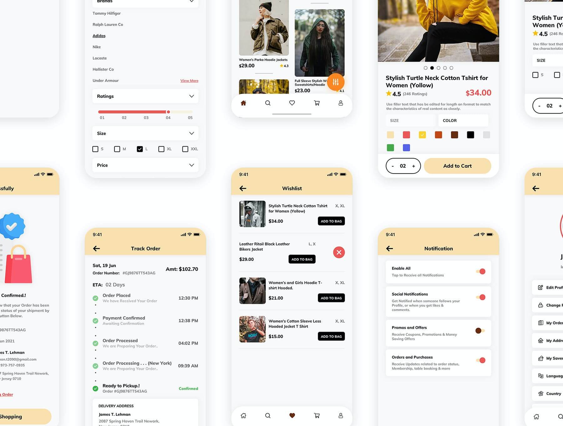 时尚零售电商网店手机APP UI模板素材