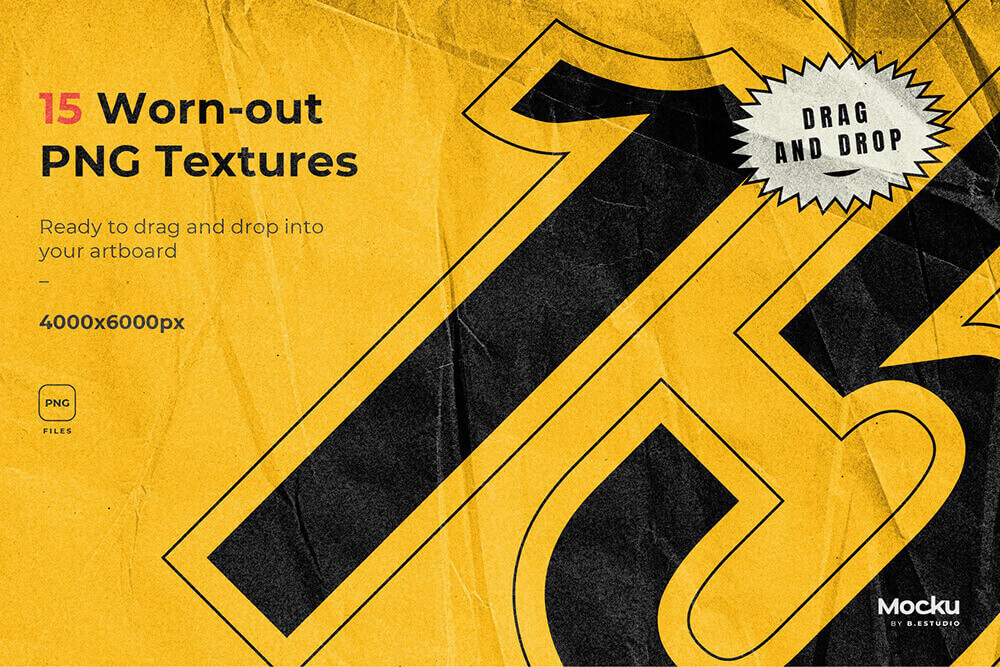 高品质破旧皱纹海报样机PSD素材