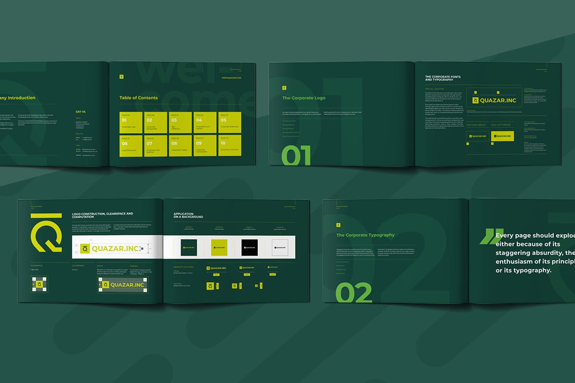 绿色时尚高端品牌VI手册设计模板