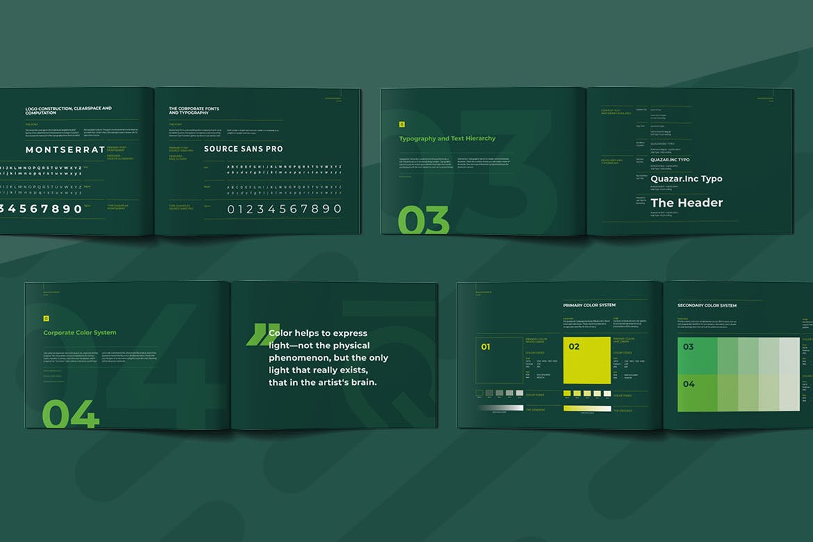 绿色时尚高端品牌VI手册设计模板