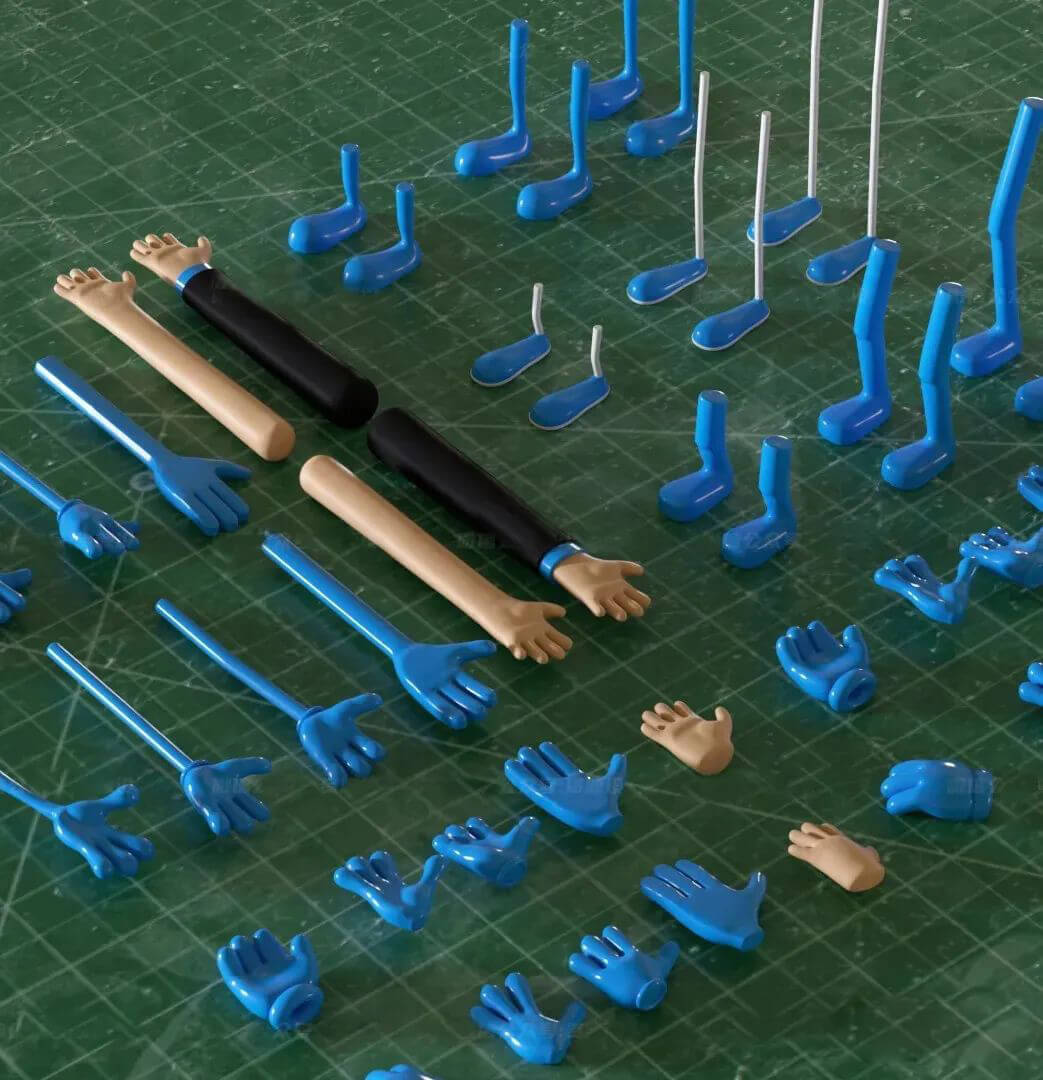 萌呆了，这些C4D卡通四肢模型又萌又可爱！