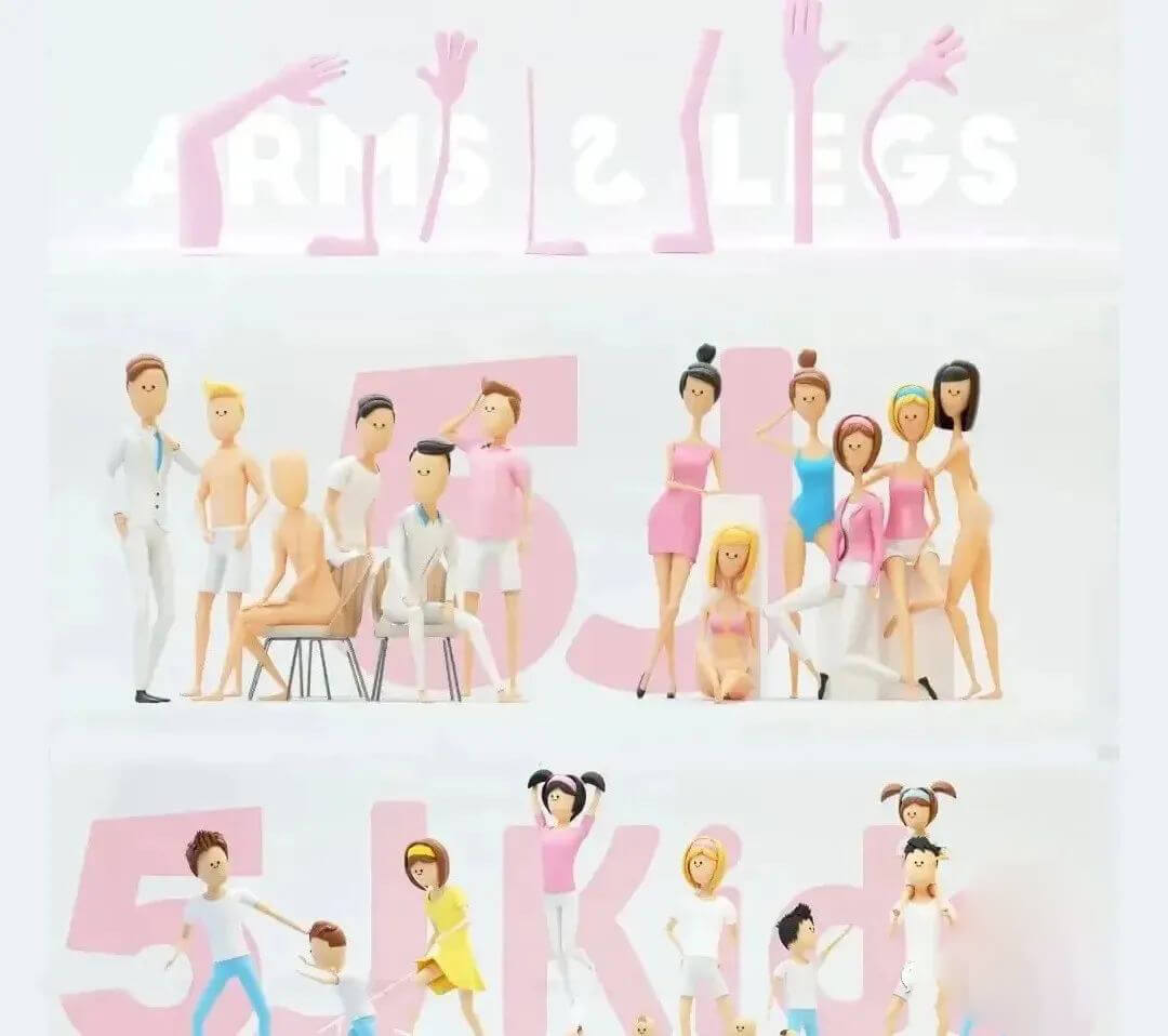 萌呆了，这些C4D卡通四肢模型又萌又可爱！