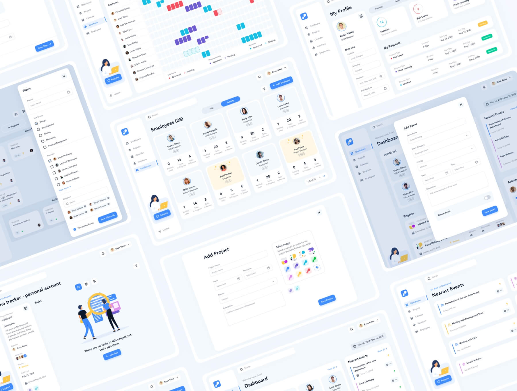 60个非常简洁的蓝色调CRM后台管理UI界面