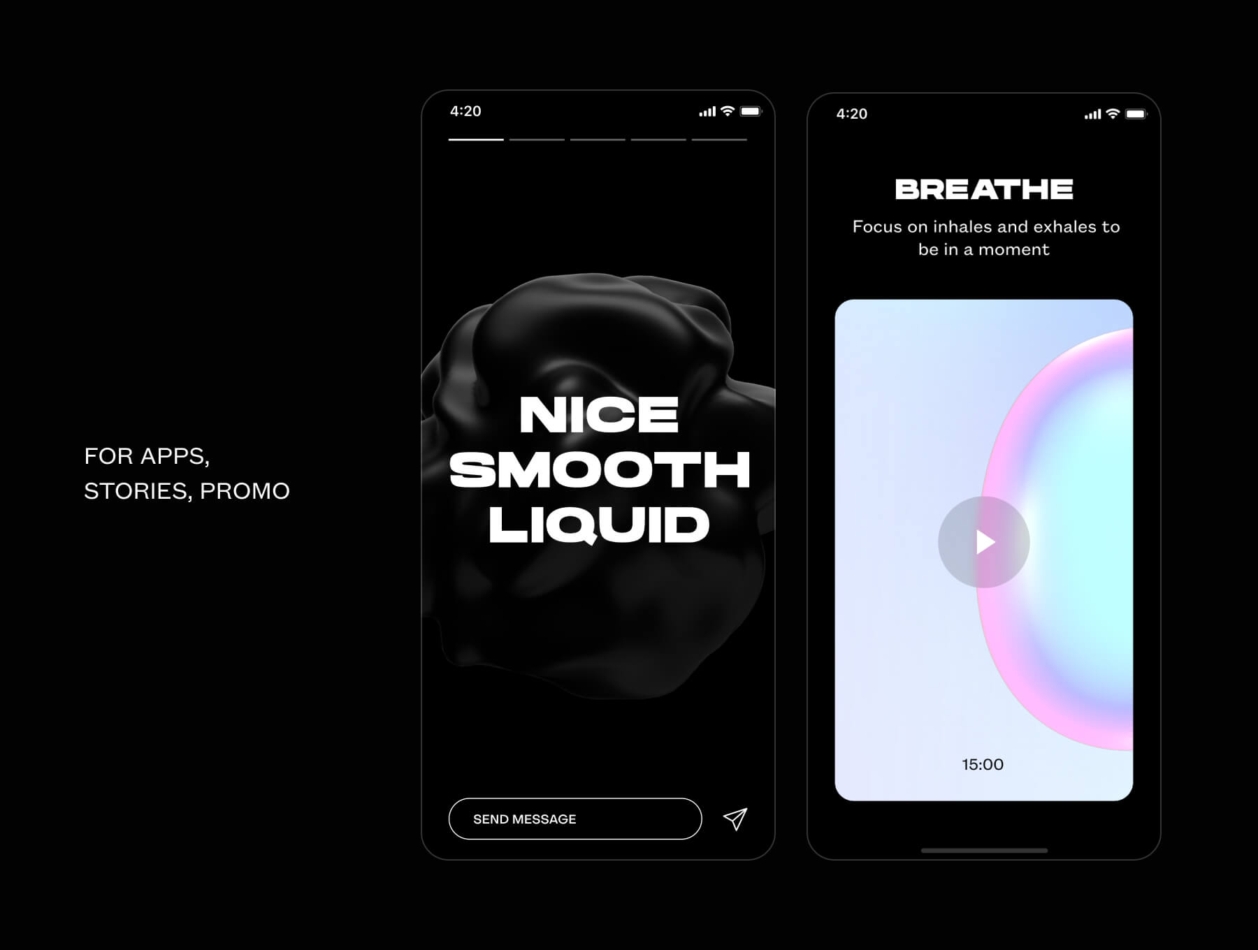 一套3D动画抽象形状素材