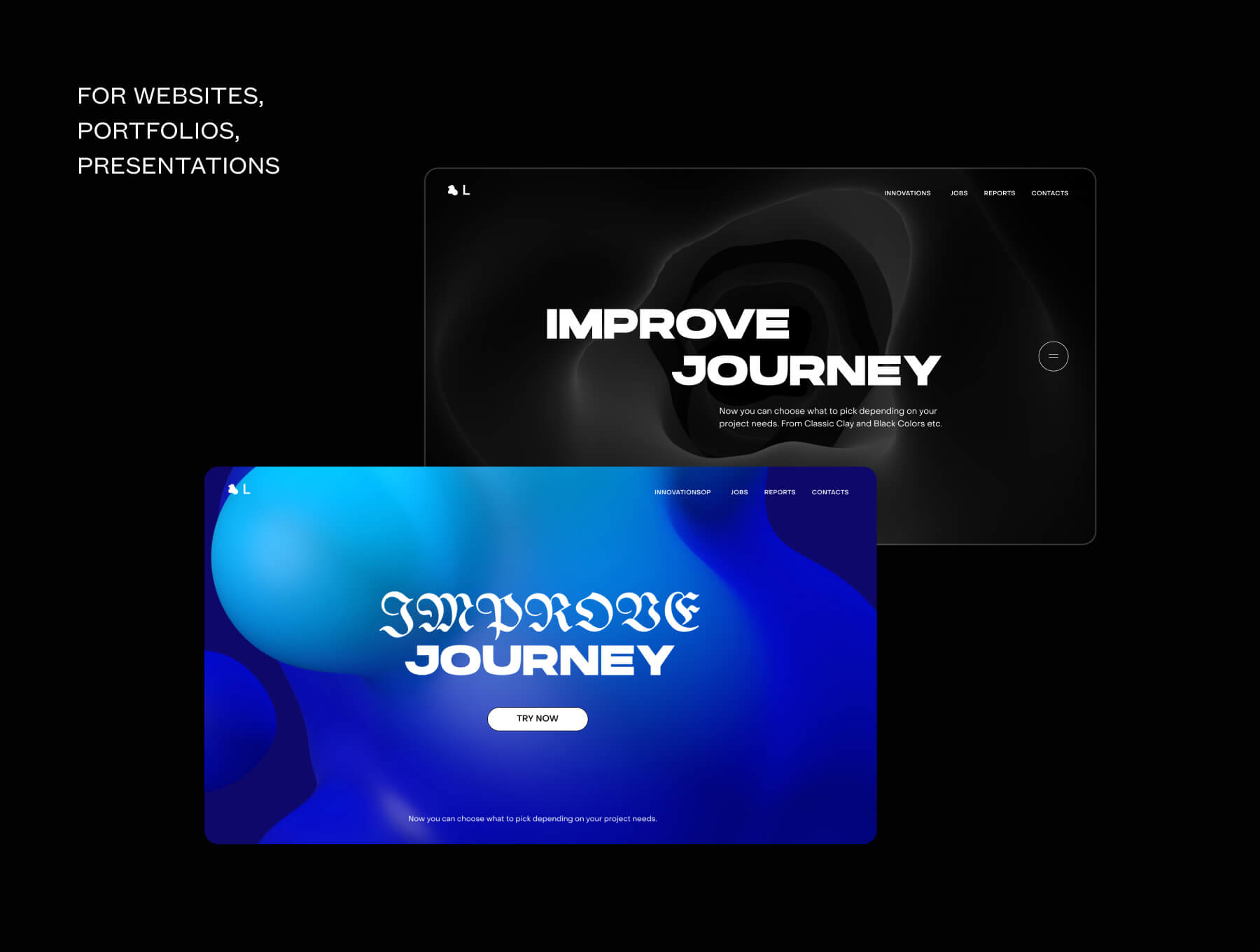 一套3D动画抽象形状素材