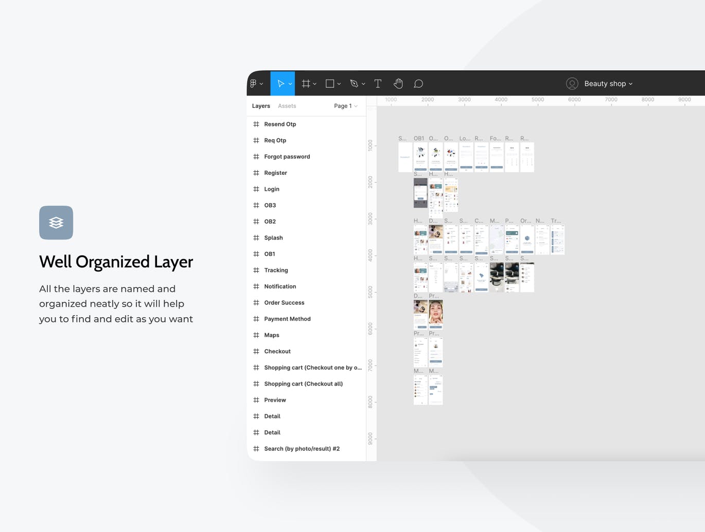 一组非常时尚的美容产品应用APP UI KIT素材