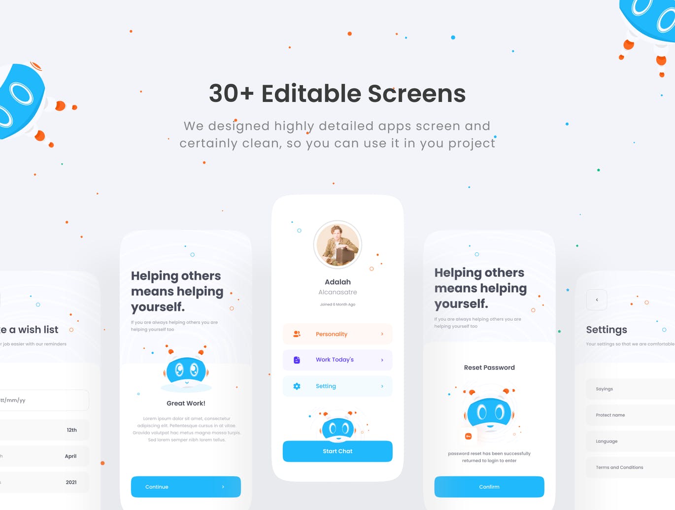 AI智能聊天机器人APP UI KITS素材