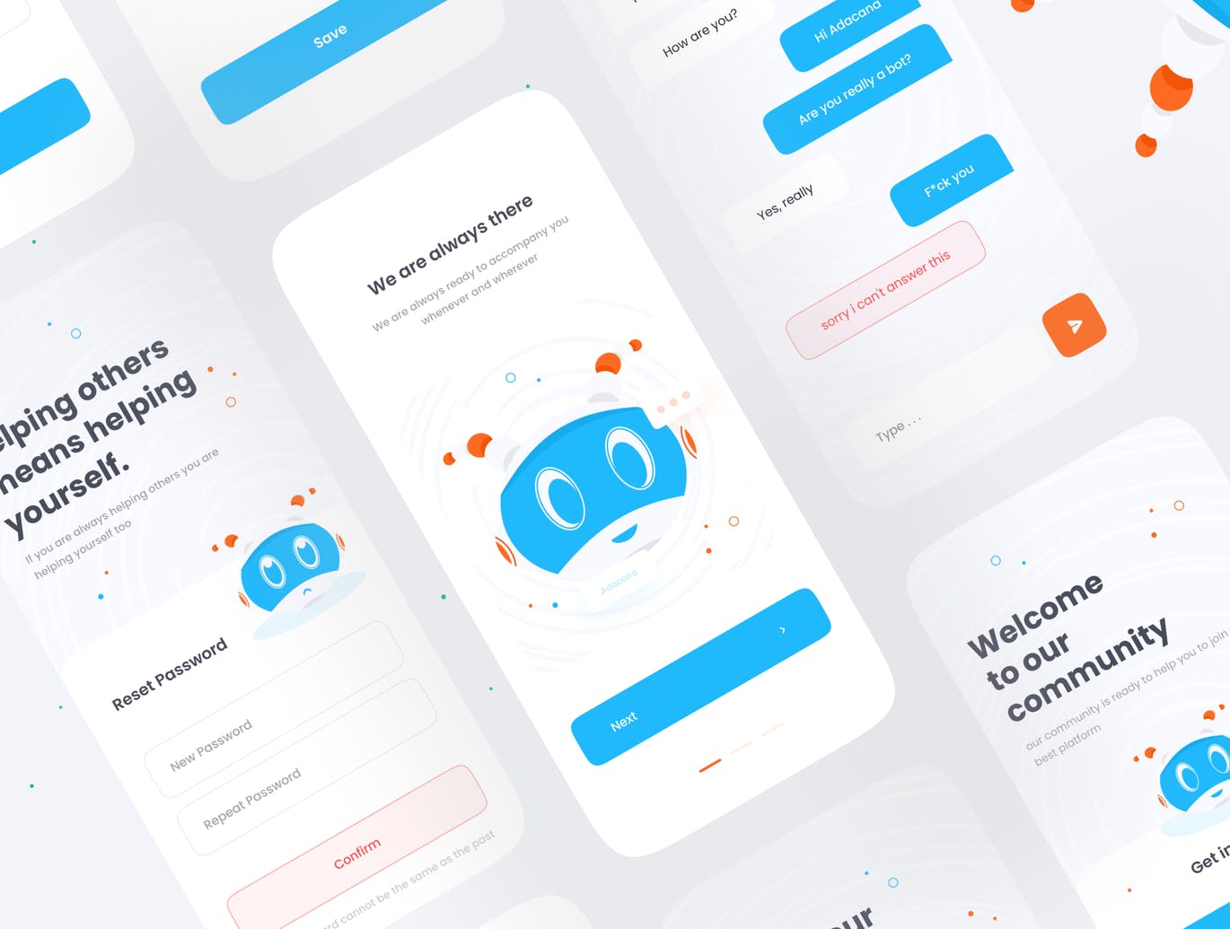 AI智能聊天机器人APP UI KITS素材