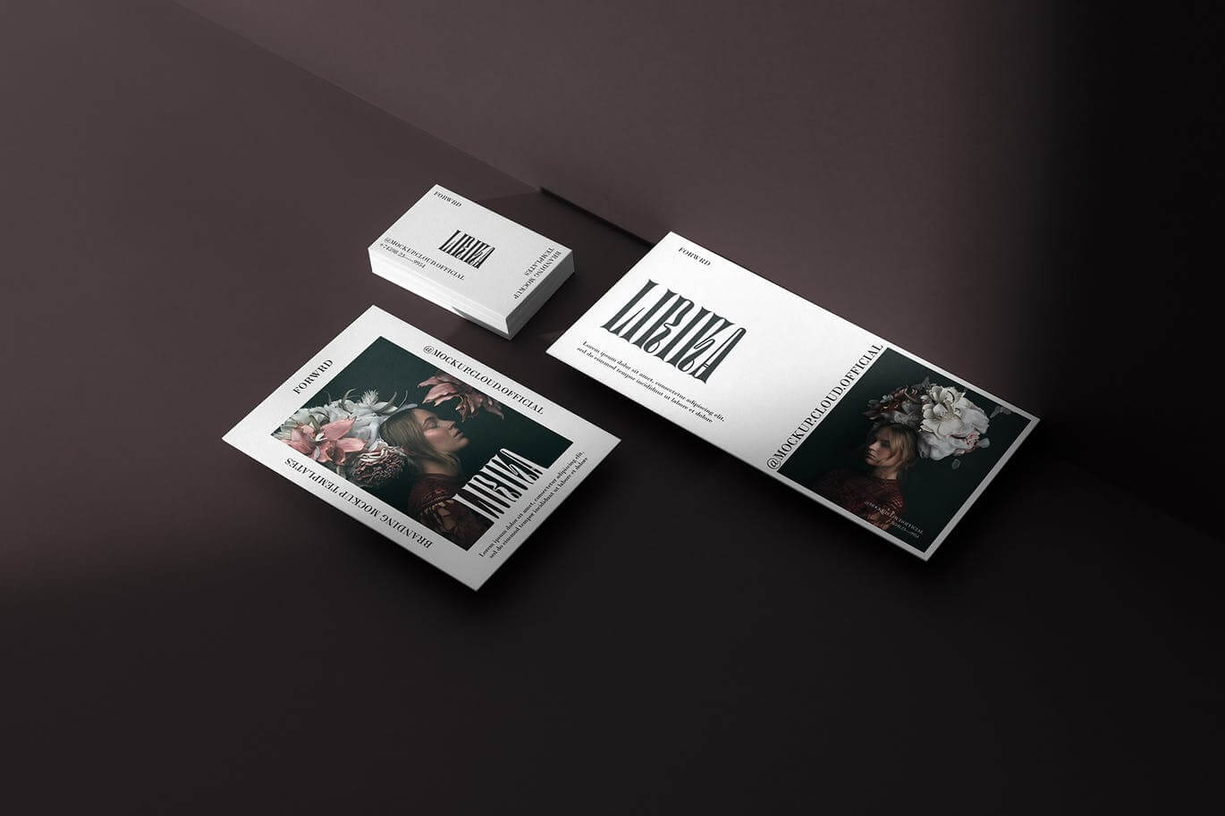 深色高端高品质品牌设计VI样机PSD素材包