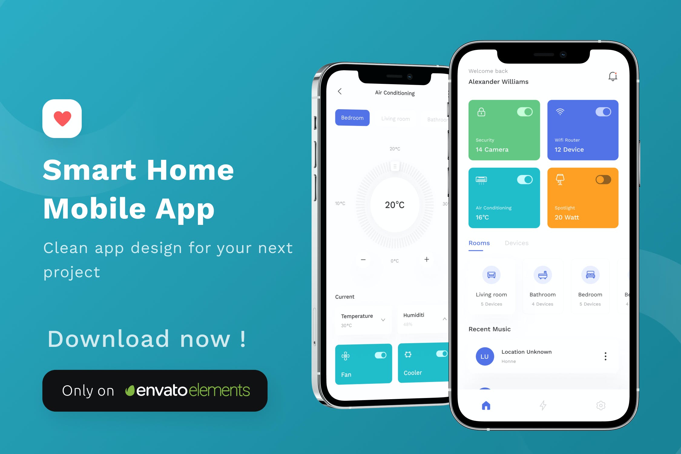清爽智能家居主题APP UI KIT素材包
