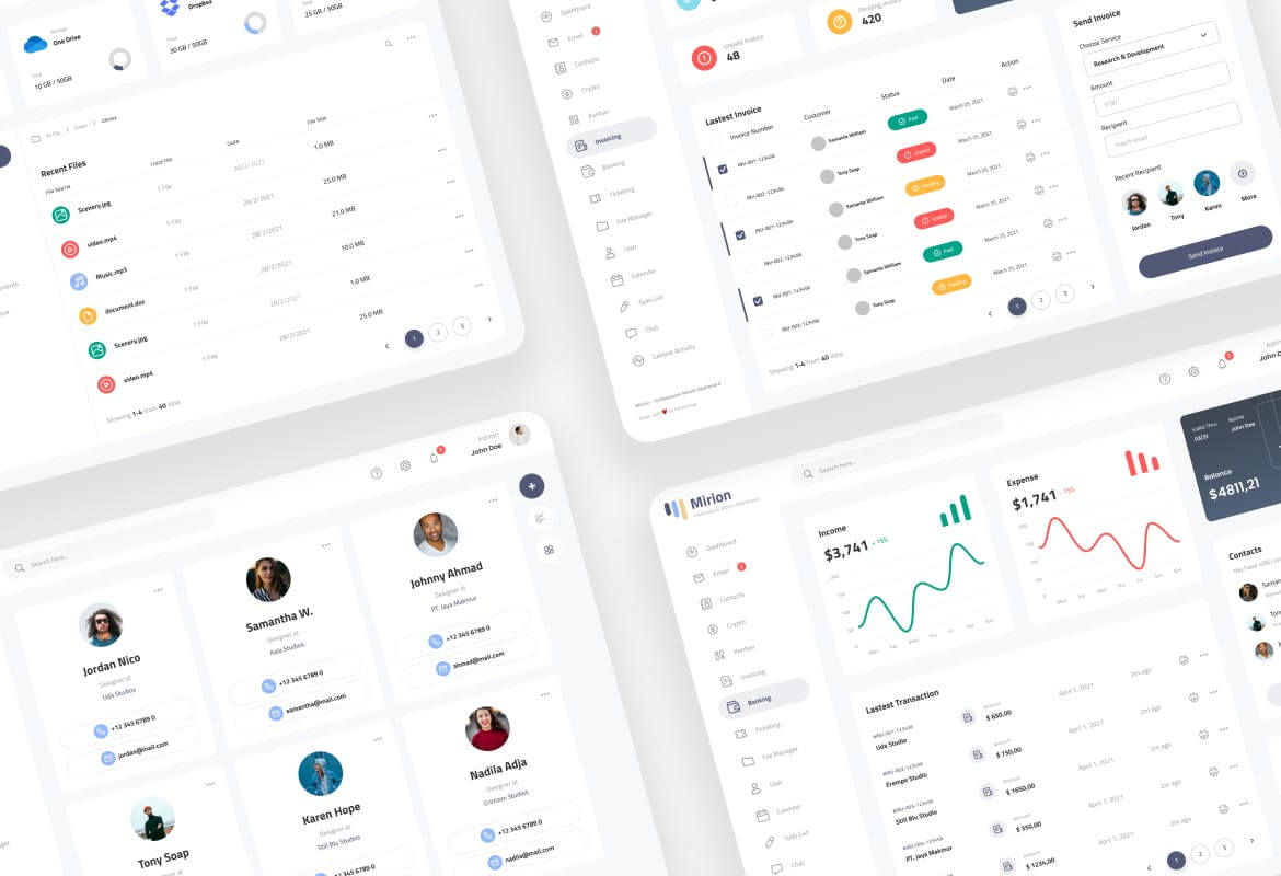 简洁清新的后台管理WEB界面素材模板