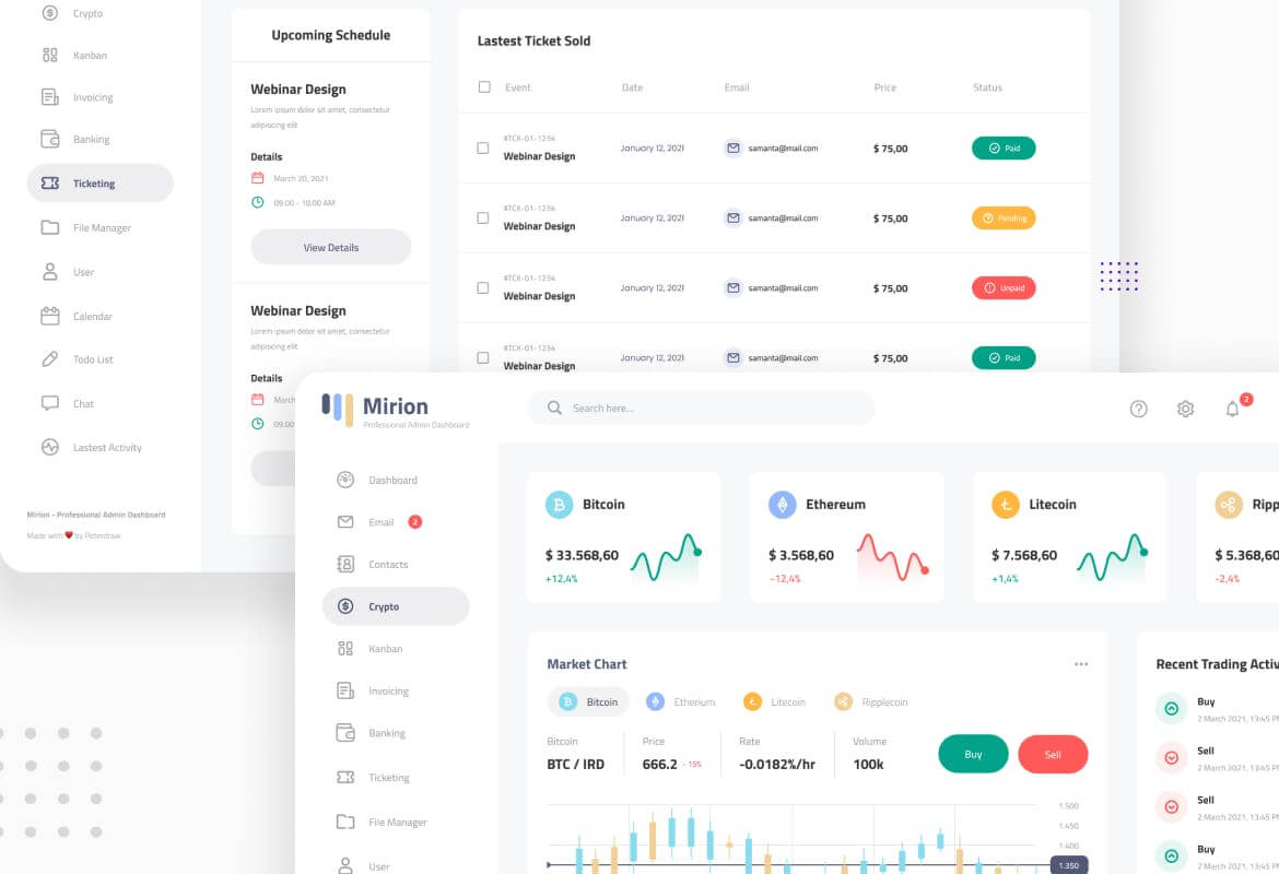 简洁清新的后台管理WEB界面素材模板