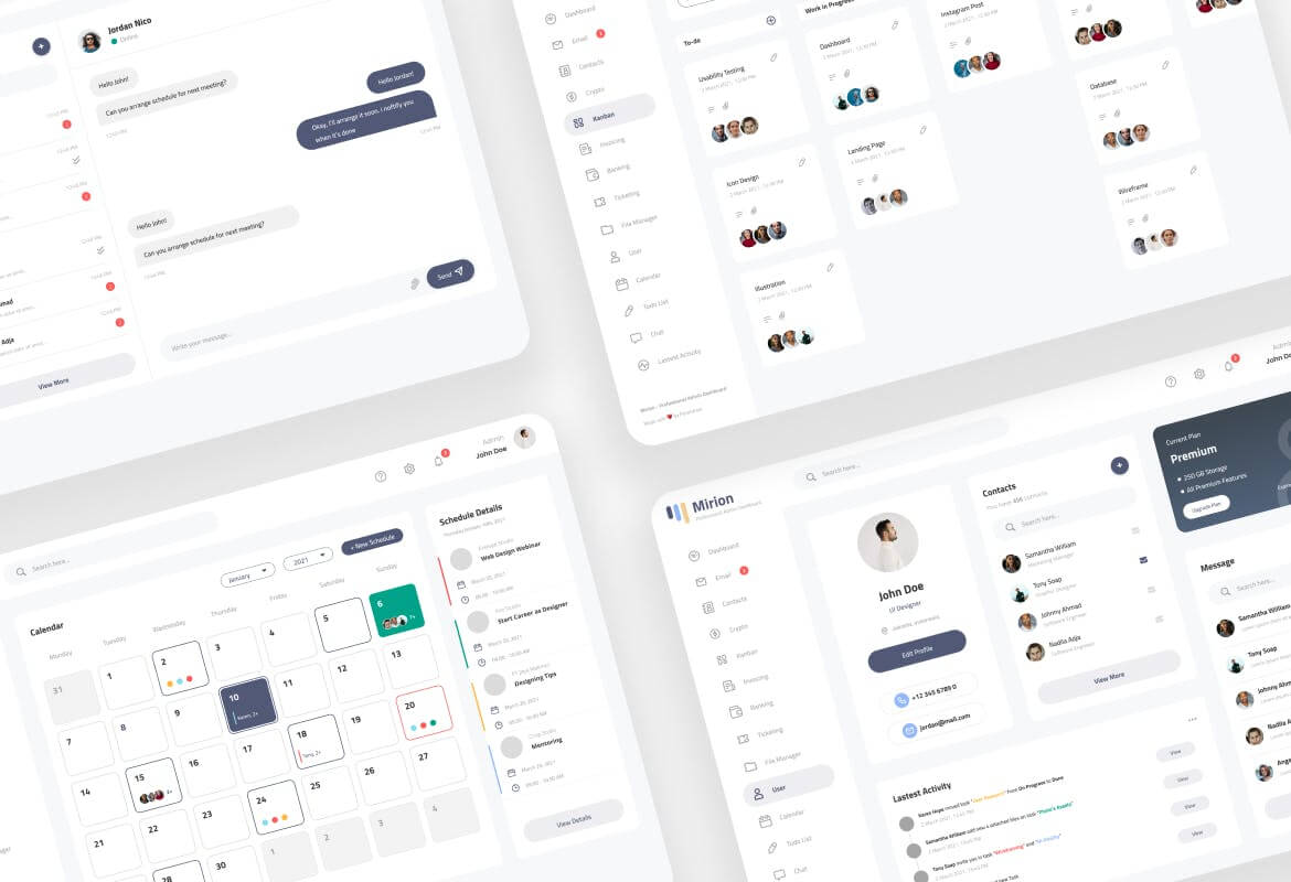 简洁清新的后台管理WEB界面素材模板