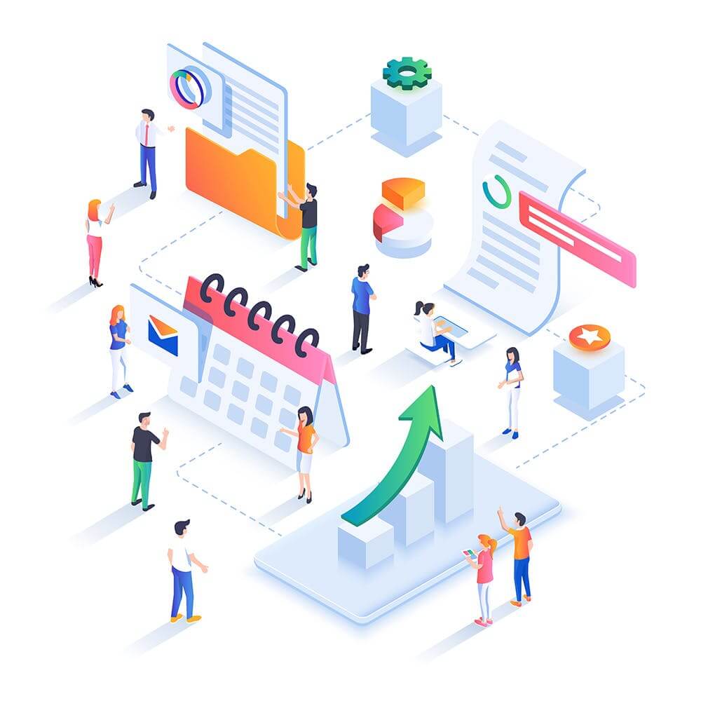 时尚高端2.5D立体等轴等距UI插画海报素材包