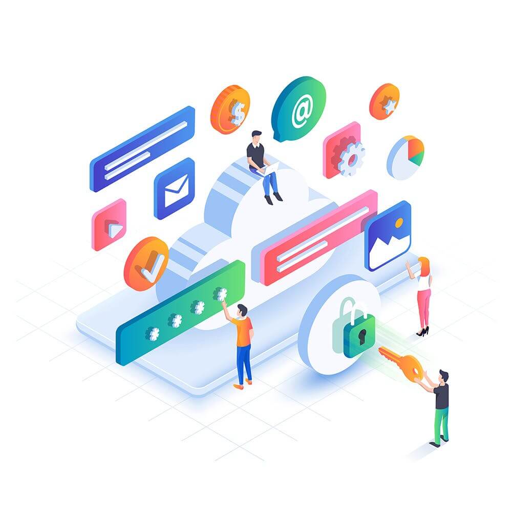 时尚高端2.5D立体等轴等距UI插画海报素材包