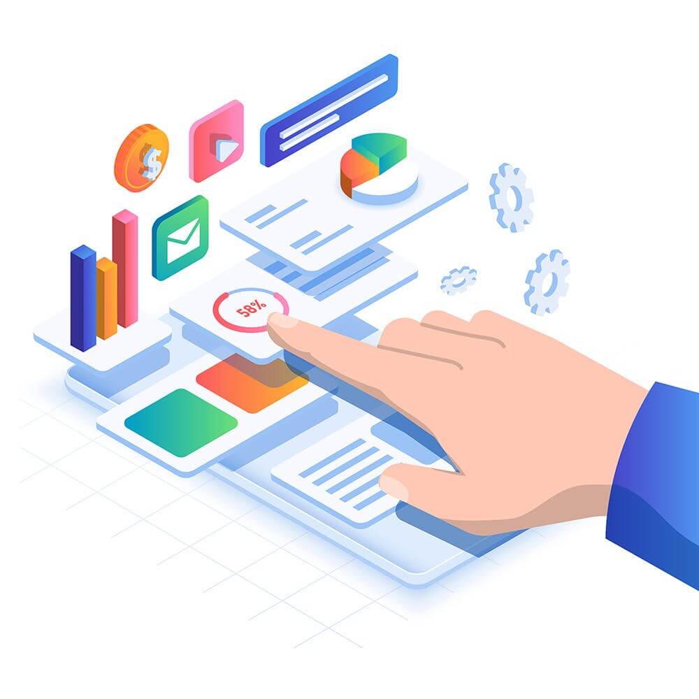 时尚高端2.5D立体等轴等距UI插画海报素材包