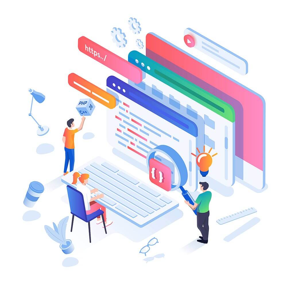 时尚高端2.5D立体等轴等距UI插画海报素材包