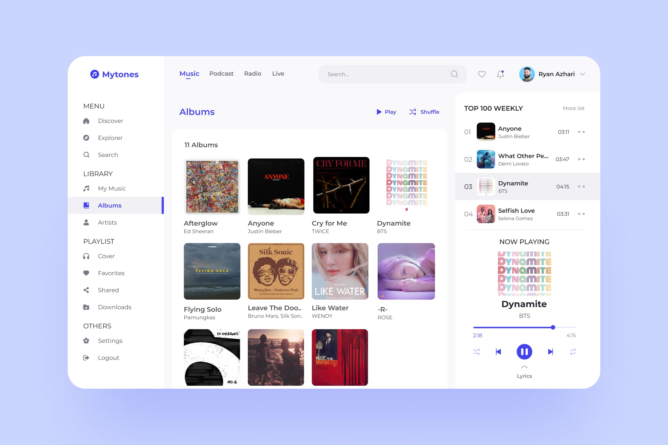 5个类似于网易云音乐的紫色网页音乐播放设计模板